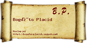 Bogáts Placid névjegykártya